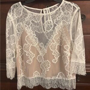 Gorgeous white anthropology lace top